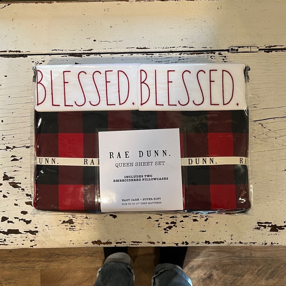 NWT Rae Dunn Blessed Bed Sheet Set